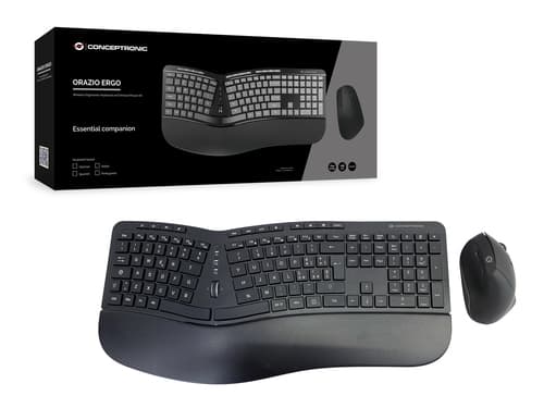 Conceptronic ORAZIO02IT tastiera Mouse incluso Ufficio RF Wireless QWERTY Italiano Nero