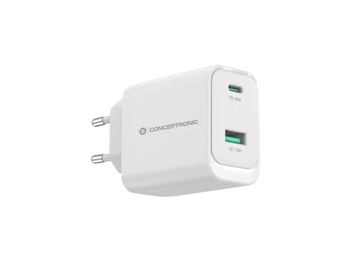 Conceptronic ALTHEA20W45 Caricabatterie per dispositivi mobili Universale Bianco AC Ricarica rapida Interno