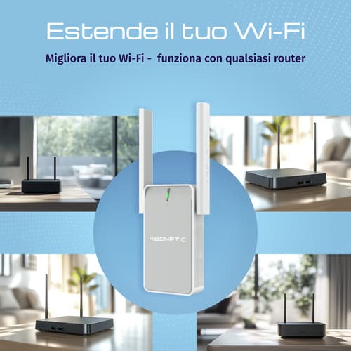 Keenetic Buddy 4 (KN-3211) Ripetitore Wi-Fi N300 con funzionalità Mesh e porta Fast Ethernet