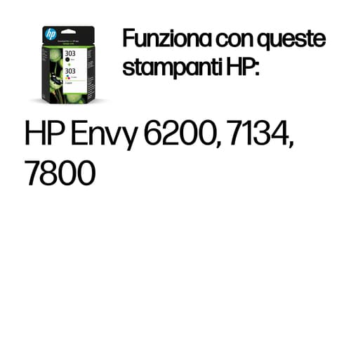 HP Confezione da 2 cartucce di inchiostro nero/in tricromia originali 303