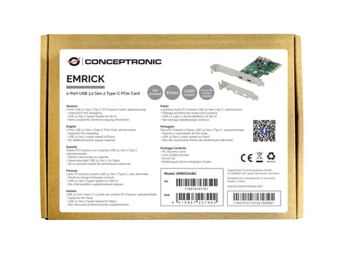 Conceptronic EMRICK08G scheda di interfaccia e adattatore Interno USB 3.2 Gen 2 (3.1 Gen 2)
