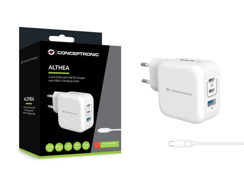 Conceptronic ALTHEA17W Caricabatterie per dispositivi mobili Universale Bianco AC Ricarica rapida Interno