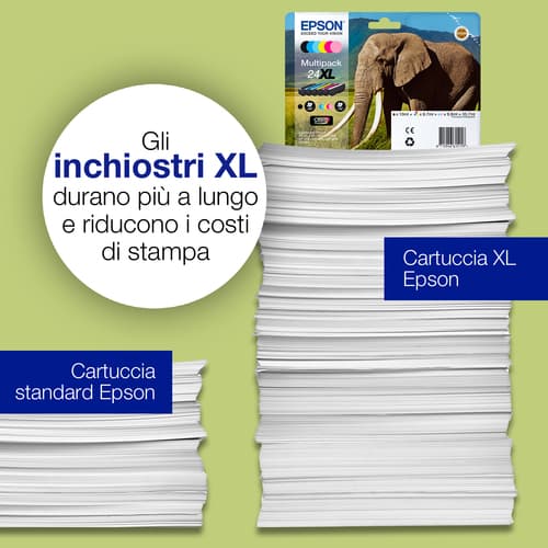 Epson Elephant Multipack 6 colori Claria Photo HD Elefante 24XL