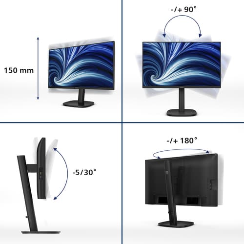 Philips Serie 3000 24B2U3301/00 Monitor PC 60,5 cm (23.8") 1920 x 1080 Pixel Full HD LCD Nero