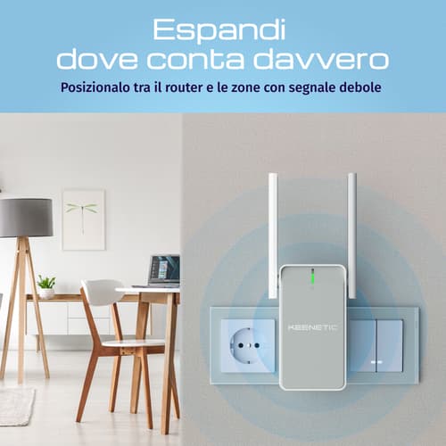 Keenetic Buddy 4 (KN-3211) Ripetitore Wi-Fi N300 con funzionalità Mesh e porta Fast Ethernet