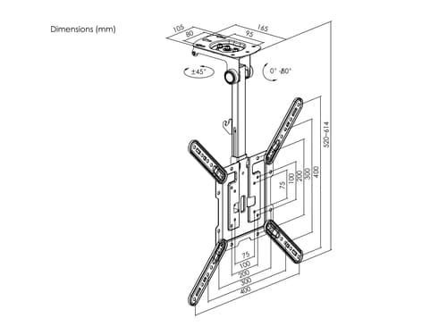 Equip Staffa per TV a soffitto da 23” a 55”