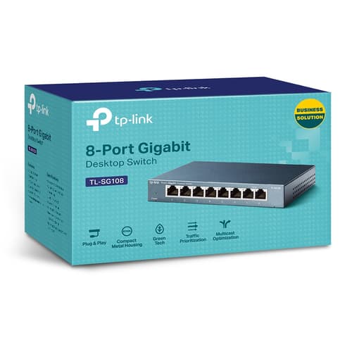 TP-Link TL-SG108 switch di rete Non gestito L2 Gigabit Ethernet (10/100/1000) Nero