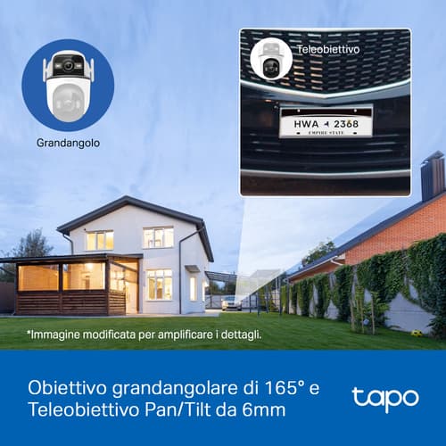 TP-Link Tapo TC47 Videocamera di sicurezza outdoor motorizzata 2K con doppio obiettivo