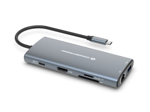 Conceptronic DONN06G replicatore di porte e docking station per laptop Cablato USB 3.2 Gen 1 (3.1 Gen 1) Type-C Grigio