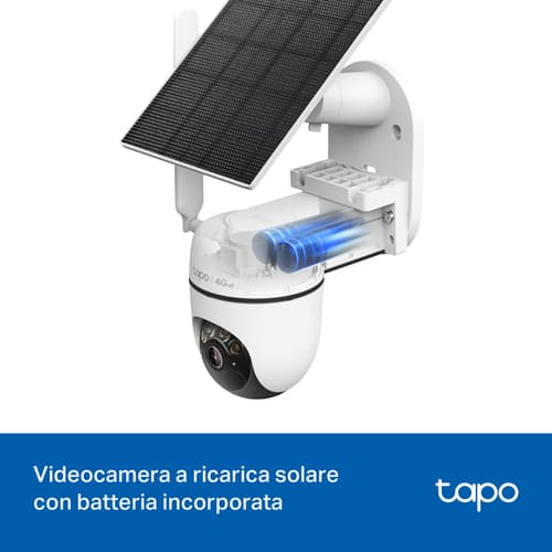 TP-Link Tapo TC90G KIT Telecamera di sicurezza outdoor motorizzata 2K, 4G LTE con batteria e pannello solare incluso