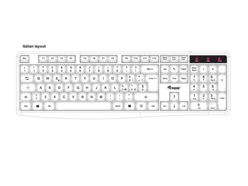 Equip 245213 tastiera Ufficio USB QWERTY Italiano Nero