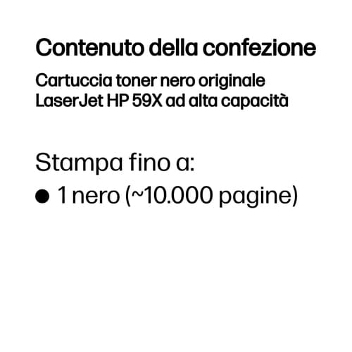 HP Cartuccia toner nero originale LaserJet 59X ad alta capacità
