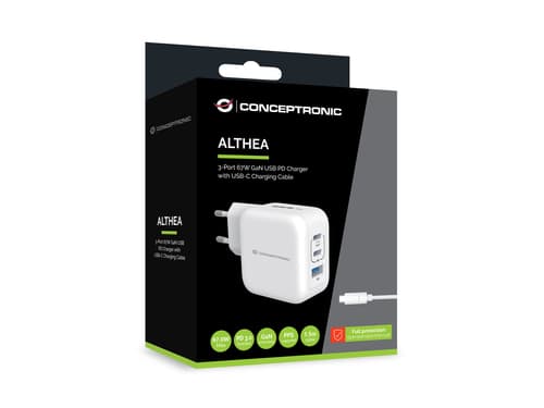 Conceptronic ALTHEA17W Caricabatterie per dispositivi mobili Universale Bianco AC Ricarica rapida Interno