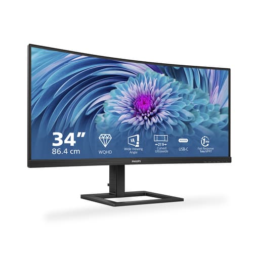 Philips E Line 346E2CUAE/00 Monitor PC 86,4 cm (34") 3440 x 1440 Pixel Wide Quad HD+ LCD Nero