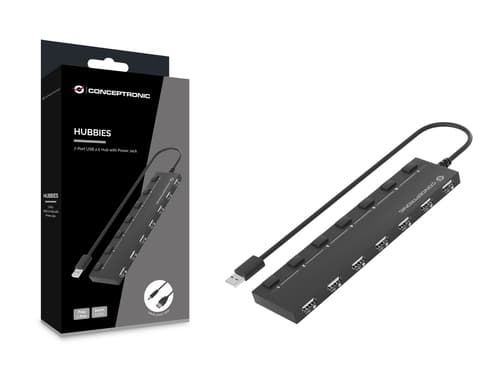 Conceptronic HUBBIES08B hub di interfaccia USB 2.0 480 Mbit/s Nero