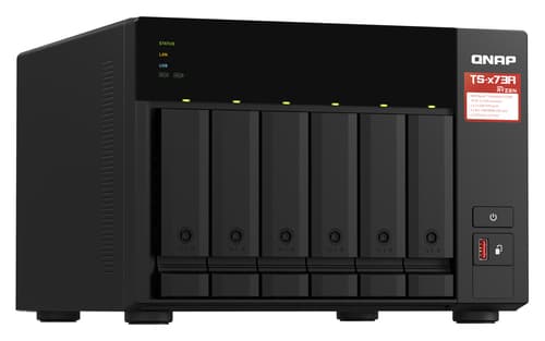 QNAP TS-673A NAS Tower Ryzen Embedded V1500B 8 GB DDR4 0 TB QNAP Turbo System Nero