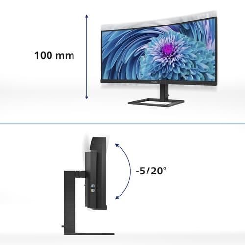 Philips E Line 346E2CUAE/00 Monitor PC 86,4 cm (34") 3440 x 1440 Pixel Wide Quad HD+ LCD Nero