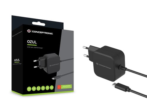 Conceptronic OZUL04BE Caricabatterie per dispositivi mobili Universale Nero AC Interno
