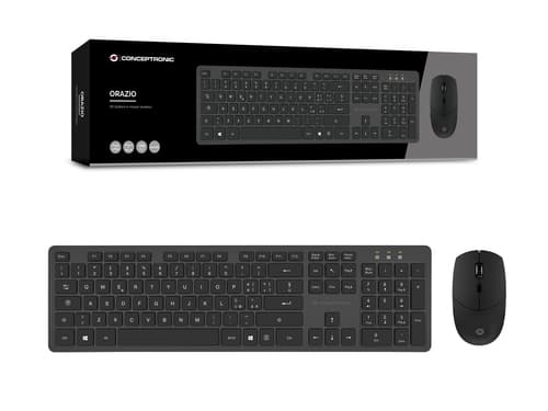 Conceptronic ORAZIO01IT tastiera Mouse incluso Ufficio RF Wireless QWERTY Italiano Nero