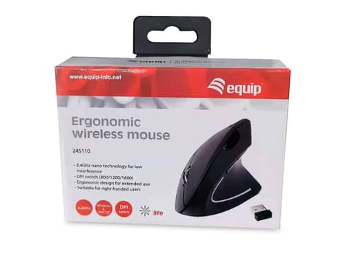 Equip 245110 mouse Mano destra RF Wireless Ottico 1600 DPI