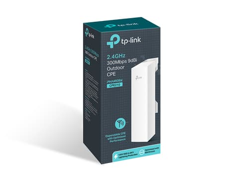 TP-Link 2.4GHz 300Mbps 9dBi Outdoor CPE 300 Mbit/s Bianco Supporto Power over Ethernet (PoE)