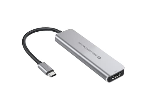 Conceptronic DONN02G replicatore di porte e docking station per laptop USB 3.2 Gen 1 (3.1 Gen 1) Type-C Alluminio
