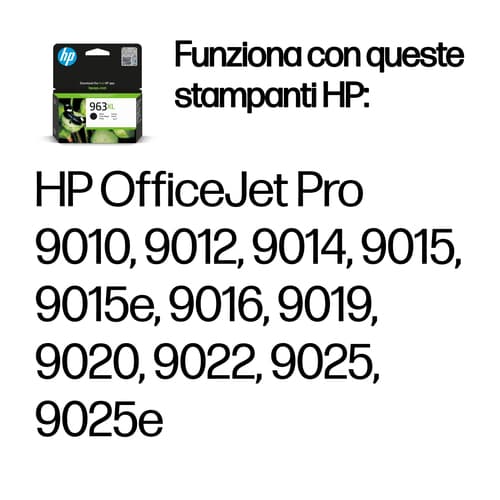 HP Cartuccia di inchiostro nero originale 963XL ad alta capacità