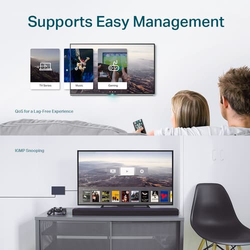 TP-Link TL-SG105E switch di rete Gestito L2 Gigabit Ethernet (10/100/1000) Nero