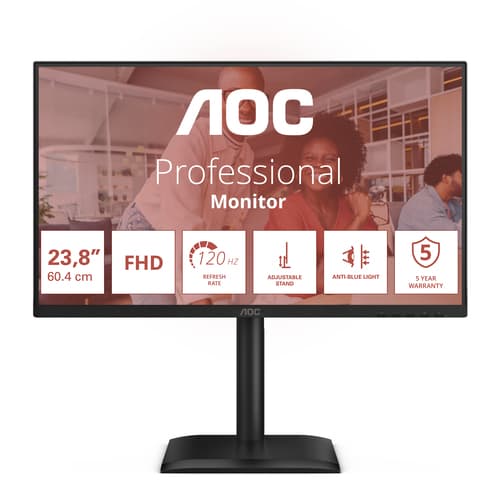 AOC 24E4U Monitor PC 60,5 cm (23.8") 1920 x 1080 Pixel Full HD LED Nero