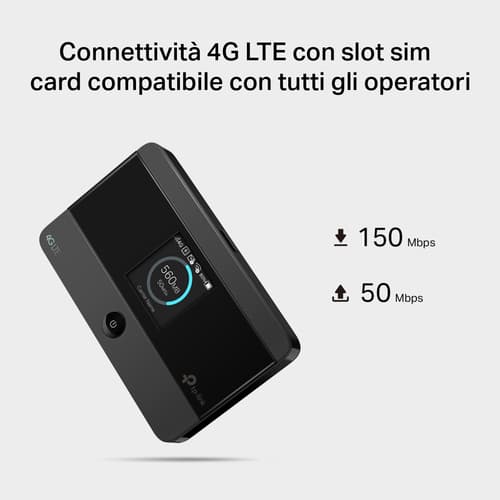 TP-Link M7352 Hotspot Mobile 4G LTE Wi-Fi 6 con display integrato e batteria a lunga durata