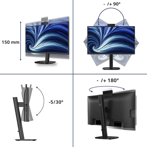 Philips Serie 3000 24B2U3301H/00 Monitor PC 60,5 cm (23.8") 1920 x 1080 Pixel Full HD LCD Nero