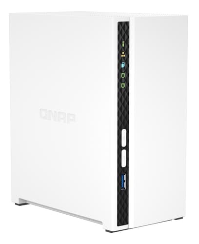 QNAP TS-233 server NAS e di archiviazione Tower ARM Cortex-A55 2 GB 0 TB QNAP QTS Bianco