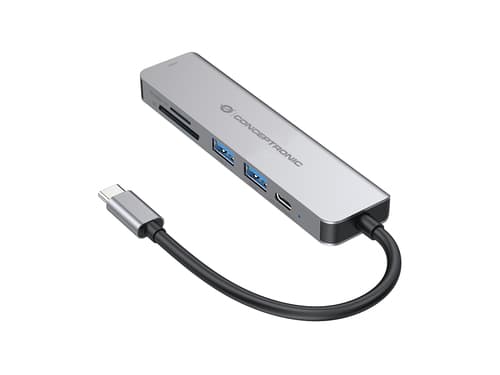 Conceptronic DONN02G replicatore di porte e docking station per laptop USB 3.2 Gen 1 (3.1 Gen 1) Type-C Alluminio