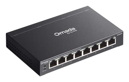 TP-Link Omada ES208GP switch di rete Gestito L2 Gigabit Ethernet (10/100/1000) Supporto Power over Ethernet (PoE) Guida DIN Nero