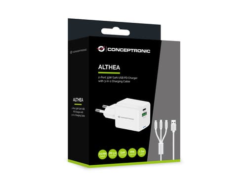 Conceptronic ALTHEA16W Caricabatterie per dispositivi mobili Universale Bianco AC Ricarica rapida Interno