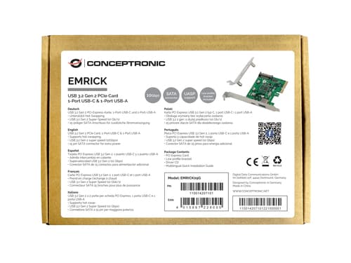 Conceptronic EMRICK09G scheda di interfaccia e adattatore Interno USB 3.2 Gen 2 (3.1 Gen 2)