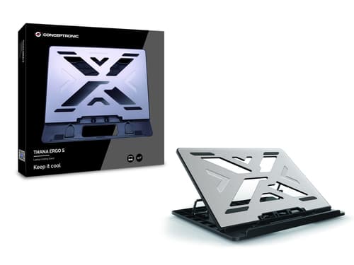 Conceptronic THANA ERGO S, Laptop Cooling Stand Supporto per computer portatile Grigio 39,6 cm (15.6")