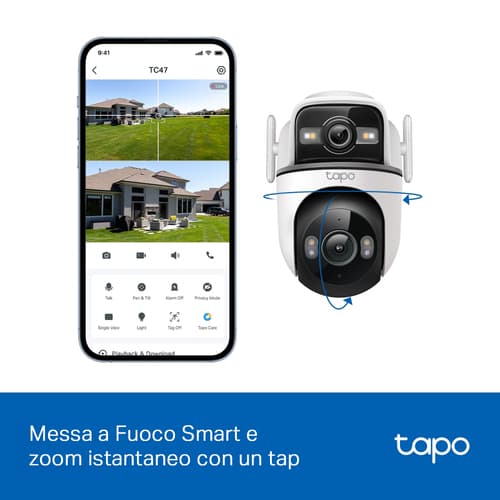 TP-Link Tapo TC47 Videocamera di sicurezza outdoor motorizzata 2K con doppio obiettivo