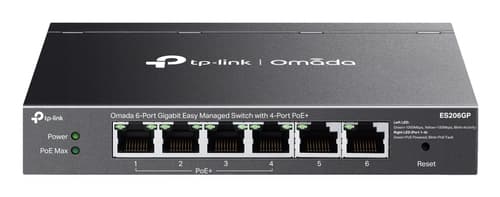 TP-Link Omada ES206GP switch di rete Gestito Gigabit Ethernet (10/100/1000) Supporto Power over Ethernet (PoE) Nero