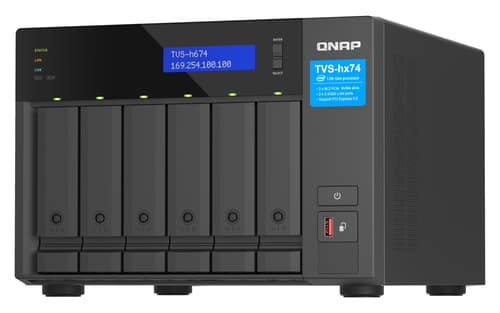 QNAP TVS-h674 NAS Tower Intel® Core™ i3 i3-12100 16 GB DDR4 0 TB QuTS hero Nero