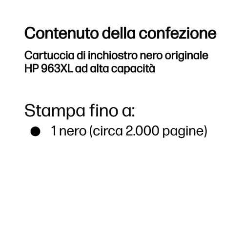 HP Cartuccia di inchiostro nero originale 963XL ad alta capacità