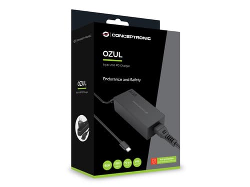 Conceptronic OZUL09BE adattatore e invertitore Interno 65 W Nero