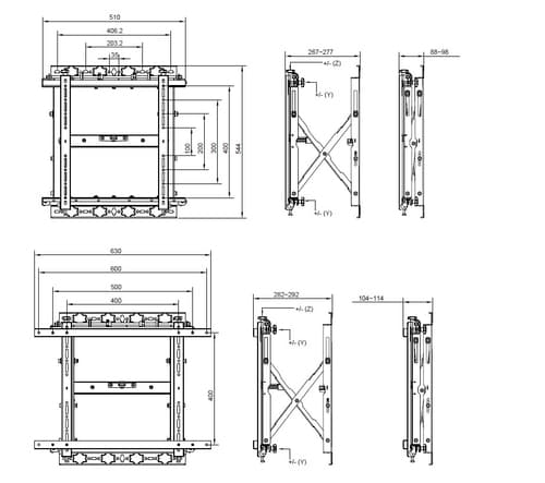 Equip 650325 Staffa per montaggio a parete TV push-in pop-out da 43” a 70”