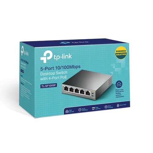 TP-Link TL-SF1005P switch di rete Non gestito Fast Ethernet (10/100) Supporto Power over Ethernet (PoE) Nero