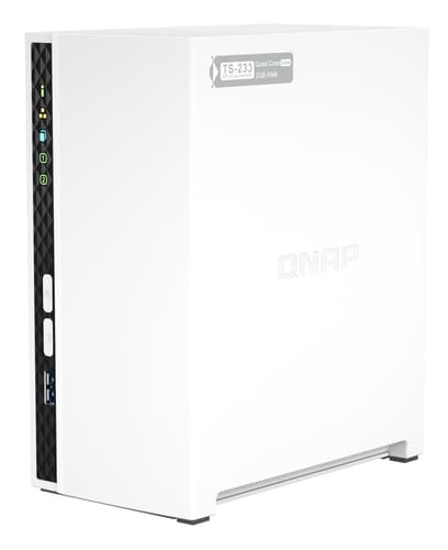 QNAP TS-233 server NAS e di archiviazione Tower ARM Cortex-A55 2 GB 0 TB QNAP QTS Bianco