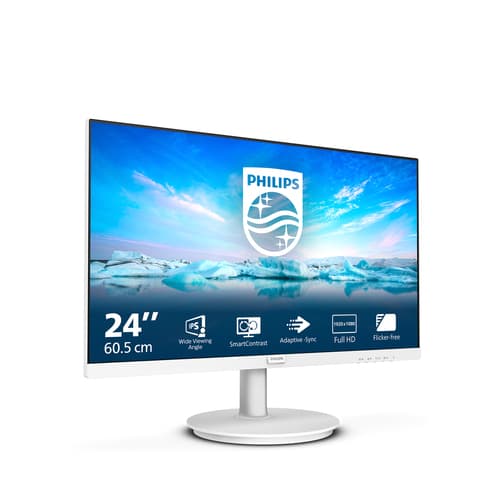 Philips V Line 241V8AW/00 Monitor PC 60,5 cm (23.8") 1920 x 1080 Pixel Full HD LCD Bianco