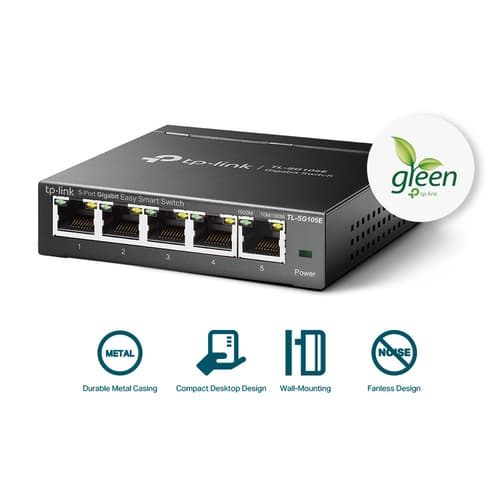 TP-Link TL-SG105E switch di rete Gestito L2 Gigabit Ethernet (10/100/1000) Nero