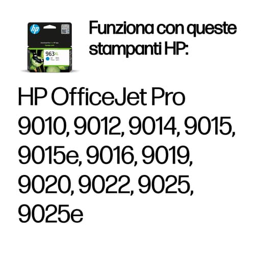 HP Cartuccia di inchiostro ciano originale 963XL ad alta capacità