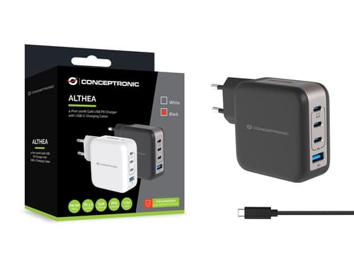 Conceptronic ALTHEA18B Caricabatterie per dispositivi mobili Universale Nero AC Ricarica rapida Interno