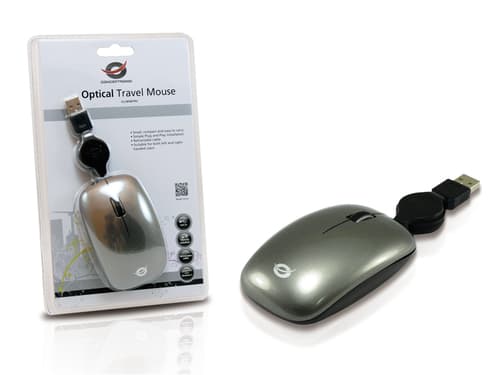 Conceptronic CLLM3BTRV mouse Viaggio Ambidestro USB tipo A Ottico 800 DPI